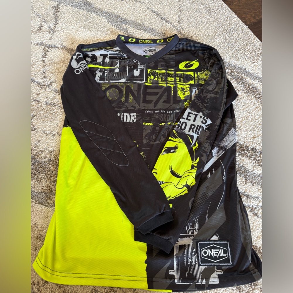 O'Neal Black and Neon Yellow Graphic Jersey